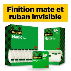 Ruban adhésif Scotch 3M 810 - Scotch Magic Tape ruban invisible mat 19mm x 33m