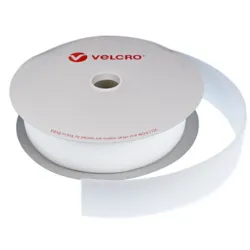 Velcro scratch adhésif PS18 blanc - Boucle - Spécial PVC - 50mm x 25m