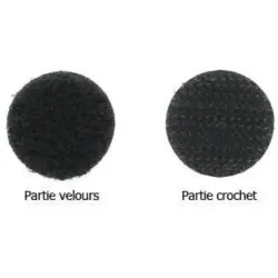 Pastilles auto agrippantes Velcro PS14 Noir -  Boucle - 10mmx1920Past