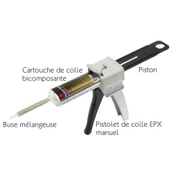 Piston pour Pistolet Applicateur Manuel 3M Scotch-Weld EPX pour cartouches 1:1 et 1:2 de 50 ml